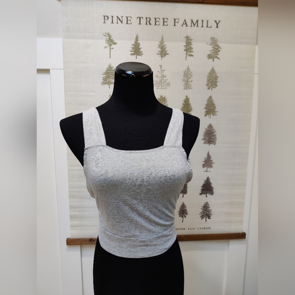 Truly Madly Deeply Gray Tie-Back Crop Top | Size S | Urban Outfitters